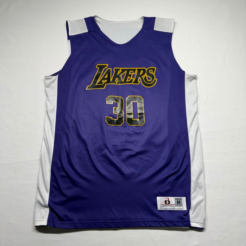 Lakers #30 Reversible Basketball Jersey Mens M Purple White Practice